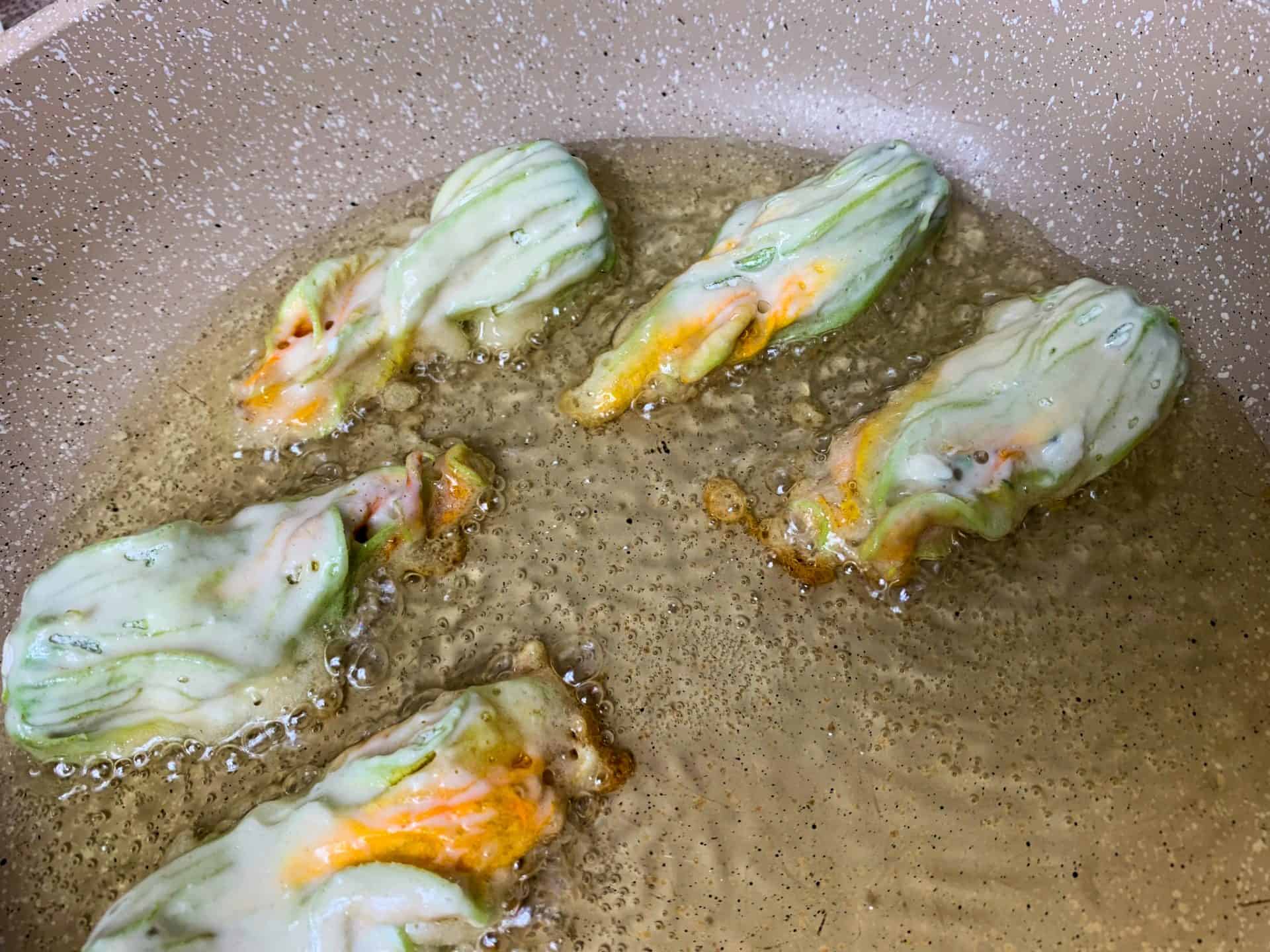 Stuffed zucchini blossoms with feta - Vicki's Greek Recipes